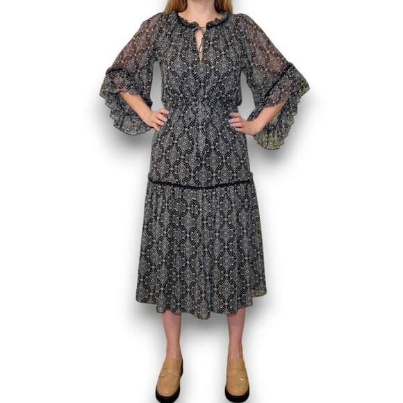 MISA Los Angeles Marcele Bell Sleeve Midi Dress - Picture 1 of 11